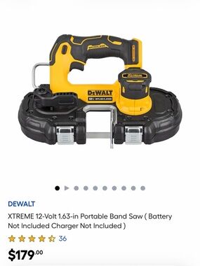 DEWALT XTREME 12V Portable Band Saw in Yellow and Black